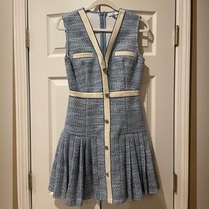 Current Air Blue and Cream Tweed Dress